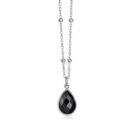 Necklace 1104 in Silver with Black agate