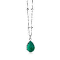Necklace 1104 in Silver with Green agate