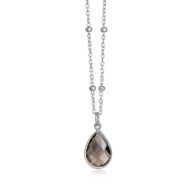 Necklace 1104 in Silver with Smoky quartz