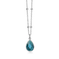 Necklace 1104 in Silver with London blue crystal