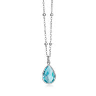 Necklace 1104 in Silver with Synthetic blue topaz