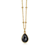 Necklace 1104 in Gold plated silver with Black agate