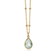 Necklace 1104 in Gold plated silver with Green quartz