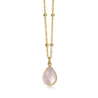 Necklace 1104 in Gold plated silver with Light pink crystal
