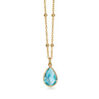 Necklace 1104 in Gold plated silver with Synthetic blue topaz