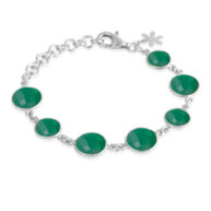 Bracelet 1394 in Silver with Green agate
