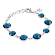 Bracelet 1394 in Silver with London blue crystal