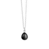 Necklace 1403 in Silver with Black agate