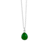 Necklace 1403 in Silver with Green agate
