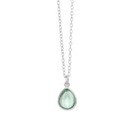 Necklace 1403 in Silver with Green quartz