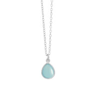 Necklace 1403 in Silver with Light blue crystal