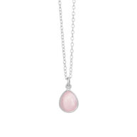 Necklace 1403 in Silver with Light pink crystal