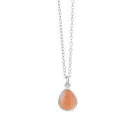 Necklace 1403 in Silver with Peach moonstone
