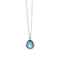 Necklace 1403 in Silver with London blue crystal