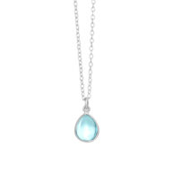 Necklace 1403 in Silver with Synthetic blue topaz