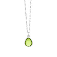 Necklace 1403 in Silver with Peridote crystal