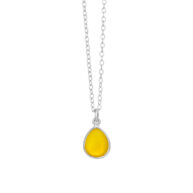 Necklace 1403 in Silver with Yellow opal crystal