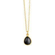 Necklace 1403 in Gold plated silver with Black agate