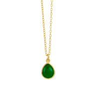 Necklace 1403 in Gold plated silver with Green agate