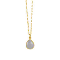 Necklace 1403 in Gold plated silver with Grey agate
