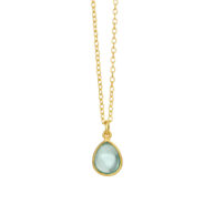 Necklace 1403 in Gold plated silver with Green quartz
