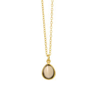 Necklace 1403 in Gold plated silver with Smoky quartz