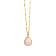 Necklace 1403 in Gold plated silver with Light pink crystal