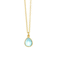 Necklace 1403 in Gold plated silver with Synthetic blue topaz