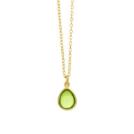 Necklace 1403 in Gold plated silver with Peridote crystal