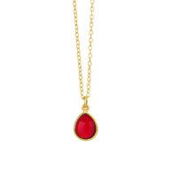 Necklace 1403 in Gold plated silver with Garnet crystal