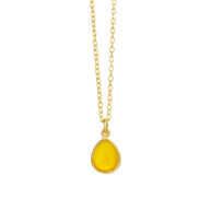 Necklace 1403 in Gold plated silver with Yellow opal crystal