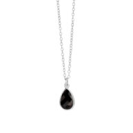 Necklace 1409 in Silver with Black agate