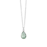Necklace 1409 in Silver with Green quartz