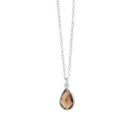 Necklace 1409 in Silver with Smoky quartz
