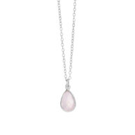 Necklace 1409 in Silver with Light pink crystal