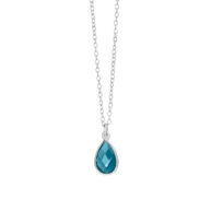 Necklace 1409 in Silver with London blue crystal