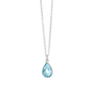 Necklace 1409 in Silver with Synthetic blue topaz
