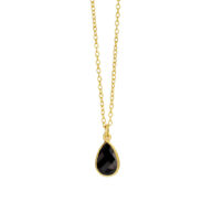 Necklace 1409 in Gold plated silver with Black agate