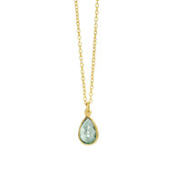 Necklace 1409 in Gold plated silver with Green quartz