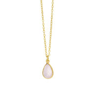 Necklace 1409 in Gold plated silver with Light pink crystal