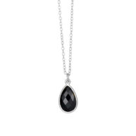 Necklace 1410 in Silver with Black agate