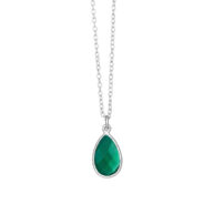 Necklace 1410 in Silver with Green agate