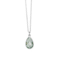 Necklace 1410 in Silver with Green quartz