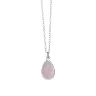 Necklace 1410 in Silver with Light pink crystal