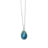 Necklace 1410 in Silver with London blue crystal