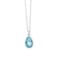 Necklace 1410 in Silver with Synthetic blue topaz