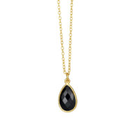 Necklace 1410 in Gold plated silver with Black agate