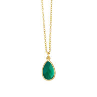 Necklace 1410 in Gold plated silver with Green agate