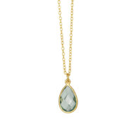 Necklace 1410 in Gold plated silver with Green quartz