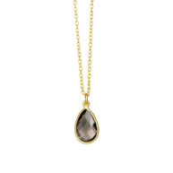 Necklace 1410 in Gold plated silver with Smoky quartz
